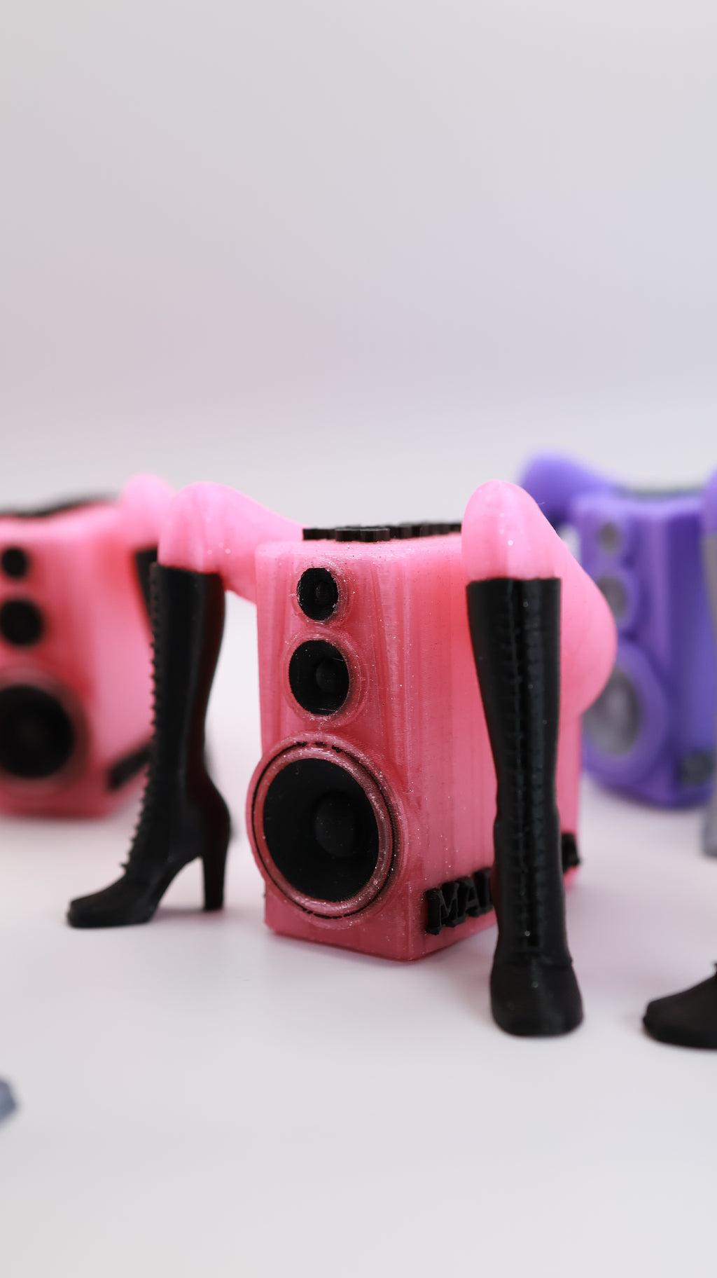 Walking Speaker - Dual Color Black Glitter Boots