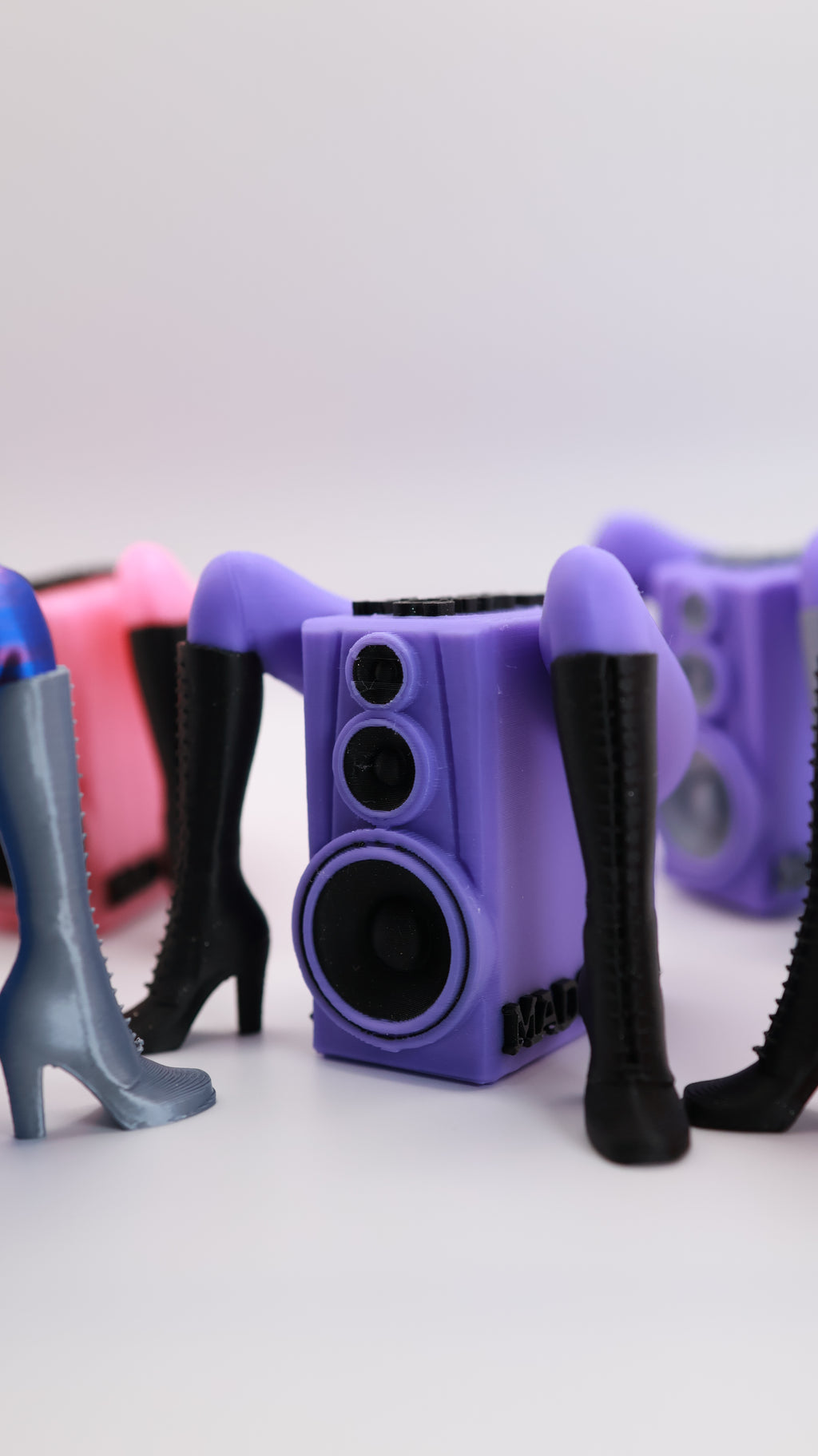 Walking Speaker - Dual Color Black Glitter Boots
