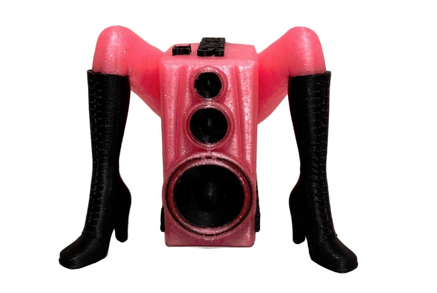 Walking Speaker - Dual Color Black Glitter Boots